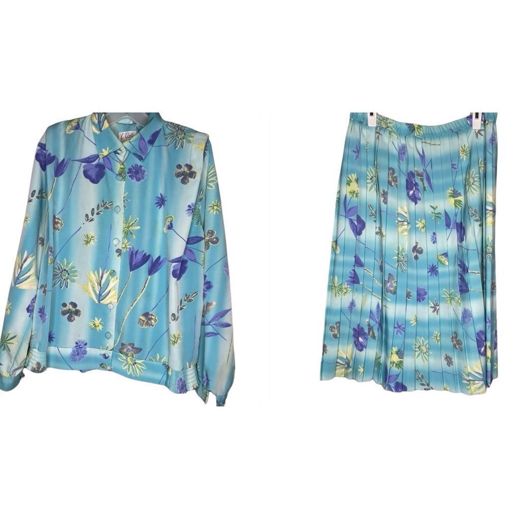 Vintage L'Gante Floral Skirt Set